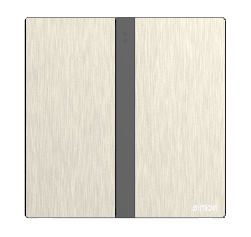 Module công tắc đôi Simon M7  Smart  (Metal Gold) 66E8002MTY-2C màu vàng