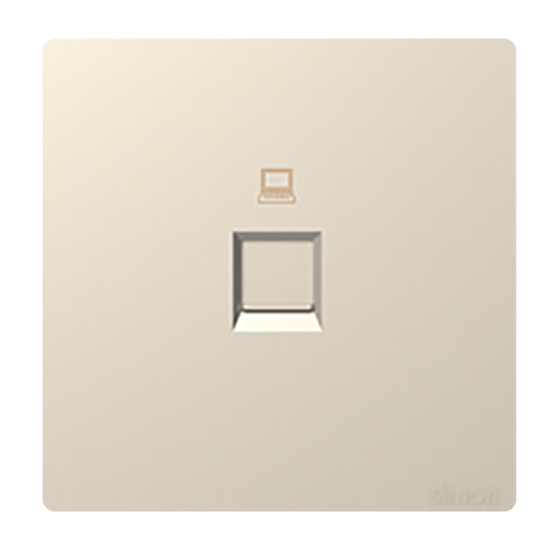 Ổ cắm mạng đơn Simon K3 575218-46 Màu sâm panh lắp chuẩn đế vuông