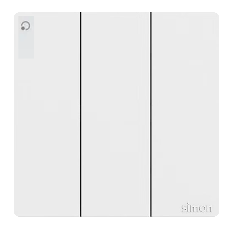 Công tắc ba 1 chiều 16A Simon K3 571031 Màu trắng lắp chuẩn đế vuông