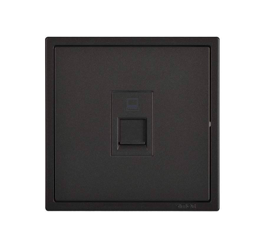 Ổ cắm dữ liệu mạng đơn chuẩn RJ45 (Cat.6e) màu đen Simon I7 705218-26