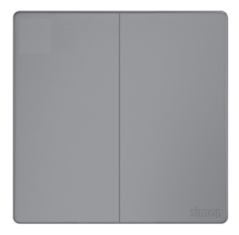 Công tắc đôi 2 chiều 16A Simon K3 571022-61 Màu ghi xám lắp chuẩn đế vuông