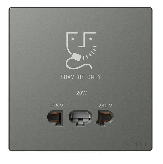 Bộ ổ cắm dao cạo râu simon S6 màu Xám 58E651-61 (grey)