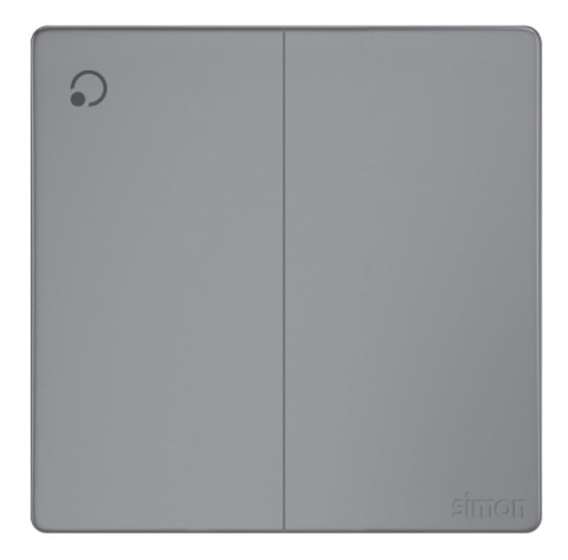 Công tắc đôi 1 chiều 16A Simon K3 571021-61 Màu ghi xám lắp chuẩn đế vuông