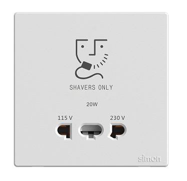 Bộ ổ cắm dao cạo râu simon S6 màu trắng 58E651