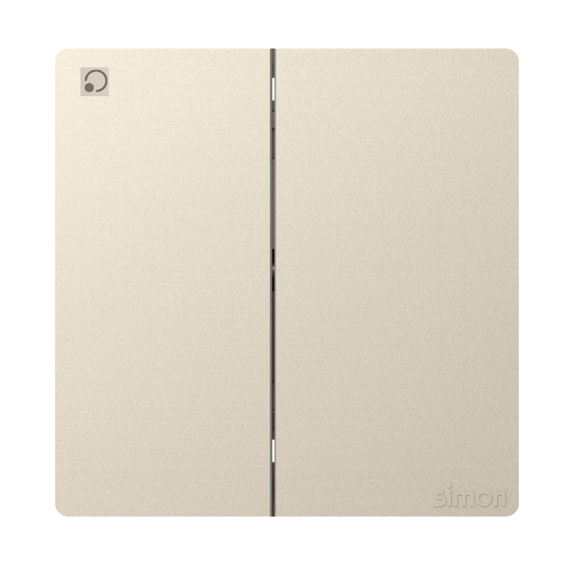 Công tắc đôi 1 chiều 16A Simon K3 571021-46 Màu sâm panh lắp chuẩn đế vuông