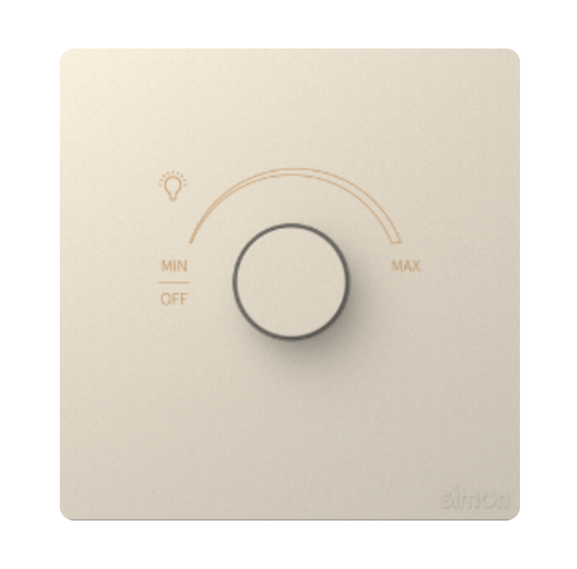 Bộ chiết áp đèn Simon K3 57E101-46 Màu sâm panh lắp chuẩn đế vuông