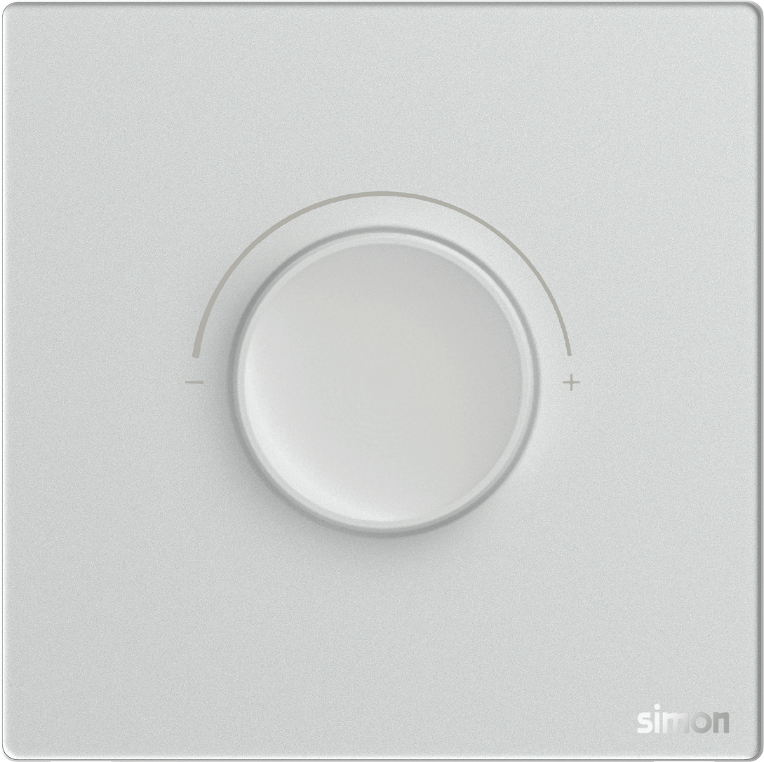 Module Chiết áp đèn LED màu bạc mặt kính cường lực Simon M7 66E102G-4E