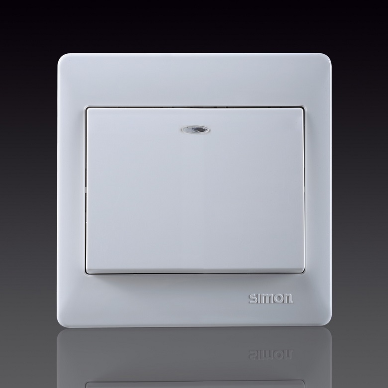 50S- Bộ công tắc đơn, 1 chiều có đèn LED Simon 51011BD Màu trắng