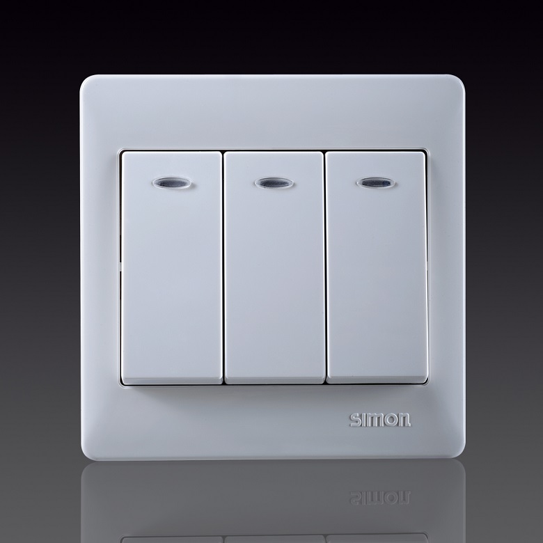 50S- Bộ công tắc ba 2 chiều có đèn LED Simon 51032BDMàu trắng