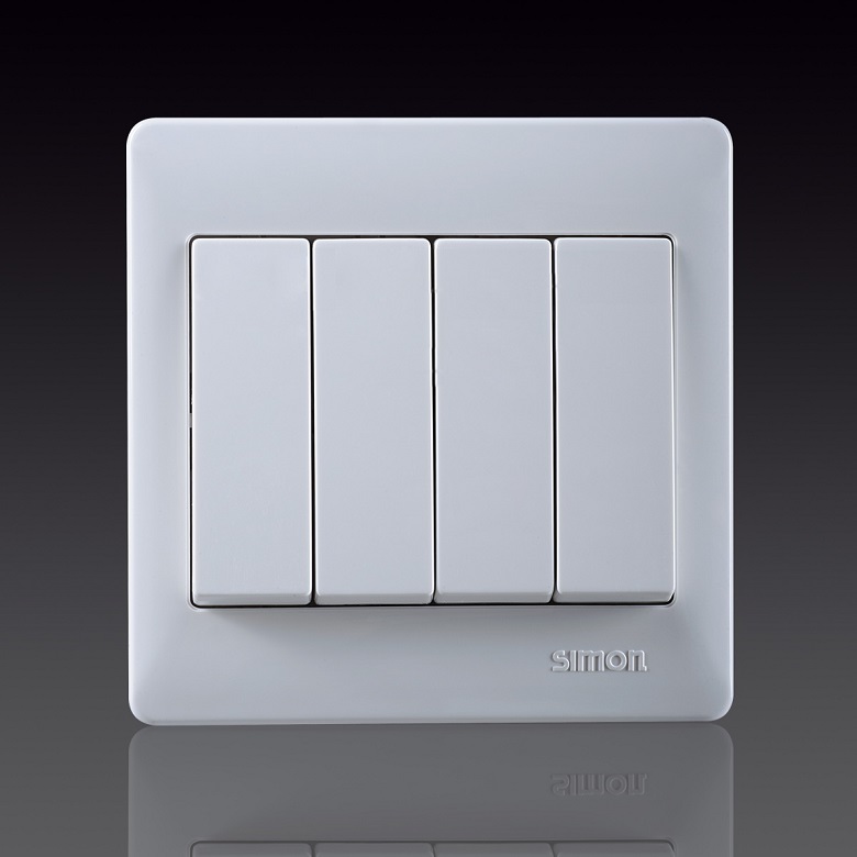 50S- Bộ công tắc bốn, 1 chiều Simon 51041B Màu trắng