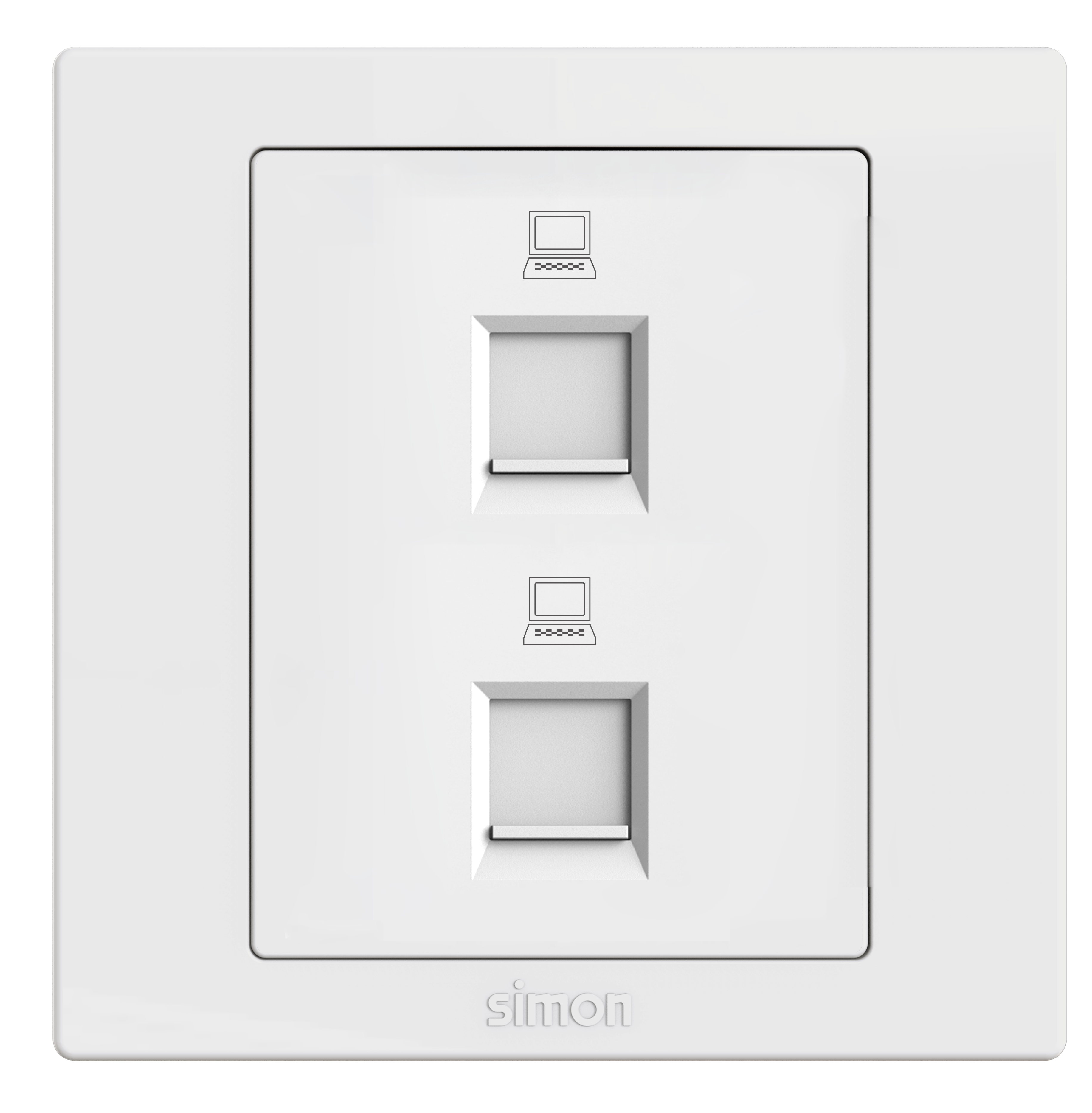 Module Bộ ổ cắm mạng RJ54 CAT6e đôi màu trắng Simon S5 S5811