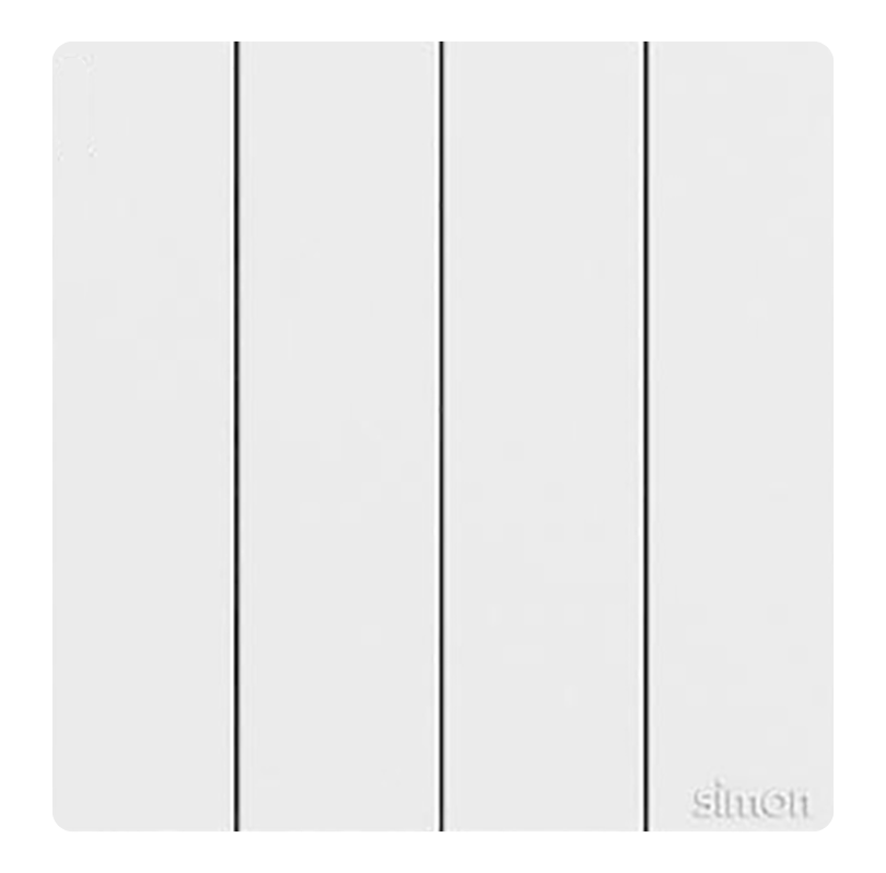 Công tắc bốn 2 chiều 16A Simon K3 571042 Màu trắng lắp chuẩn đế vuông