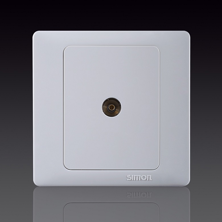 50S- Bộ ổ cắm TV đơn Simon 55111 Màu trắng