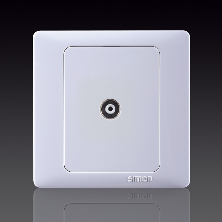 50S- Bộ ổ cắm TV đơn chuẩn F Simon 55114 Màu trắng