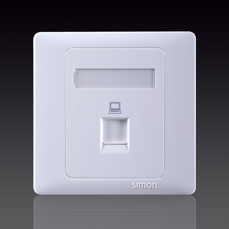50S- Bộ Ổ cắm dữ liệu chuẩn  RJ45 Cat.6e Simon 55218S Màu trắng