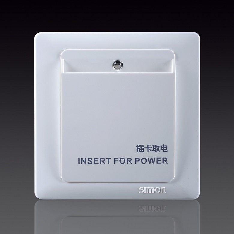 50S- Bộ Công tắc thẻ, AC220V±10%, điện trở 16AX hoặc cảm ứng 8AX Simon 55503 Màu trắng
