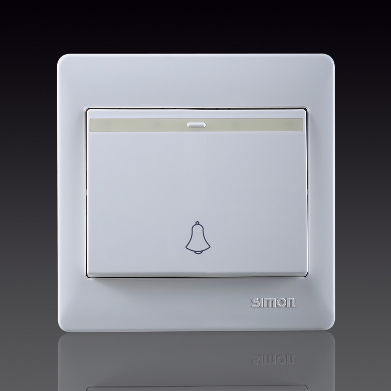 50S- Bộ công tắc nút nhấn chuông có dải phản quang Simon 56301BTY Màu trắng