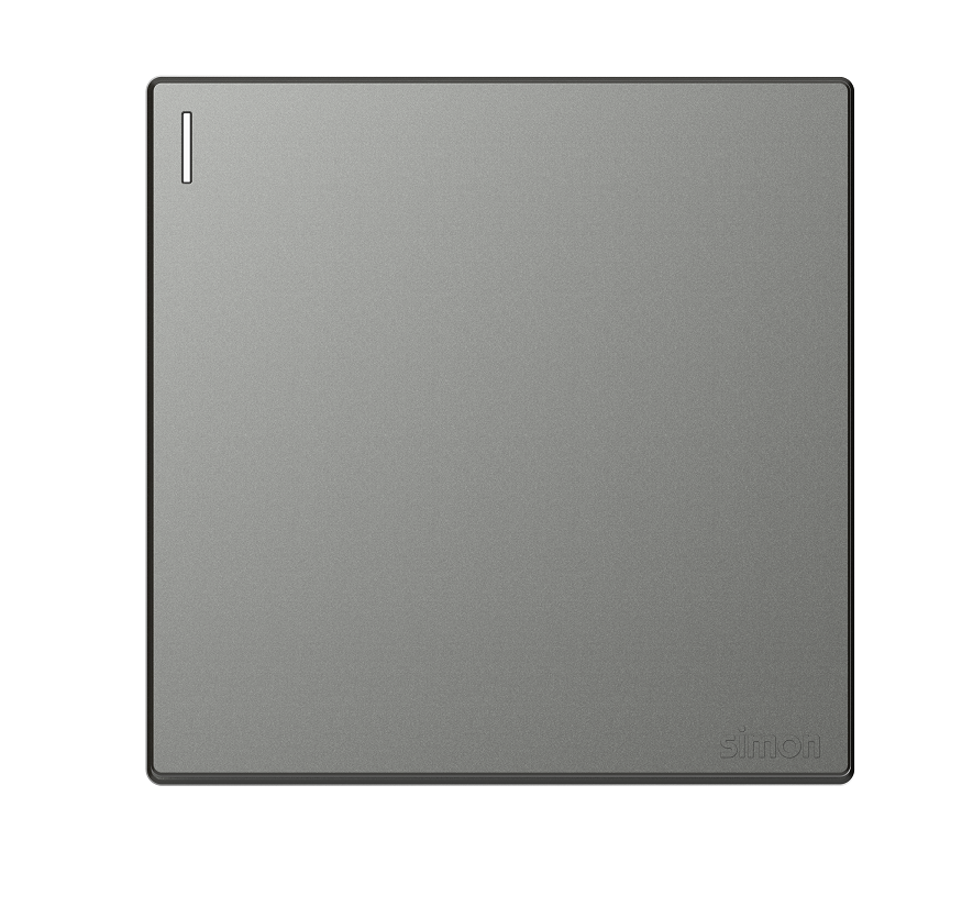 Công tắc đơn 1 chiều màu Xám Simon Series S6 581011-61  lắp chuẩn đế vuông