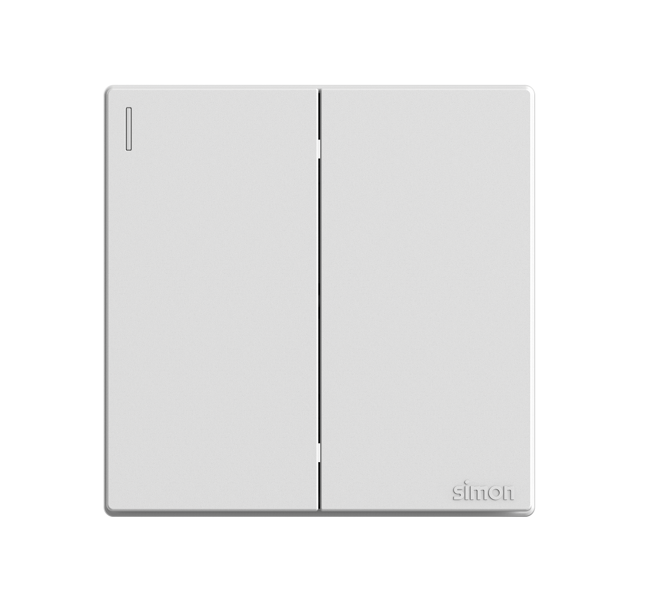 Module Công tắc đôi 1 chiều màu trắng Simon Series S6 581021 lắp chuẩn đế vuông