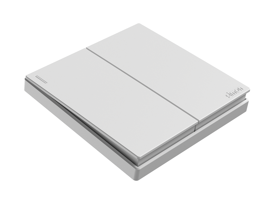 Module Công tắc đôi 1 chiều màu trắng Simon Series S6 581021 lắp chuẩn đế vuông