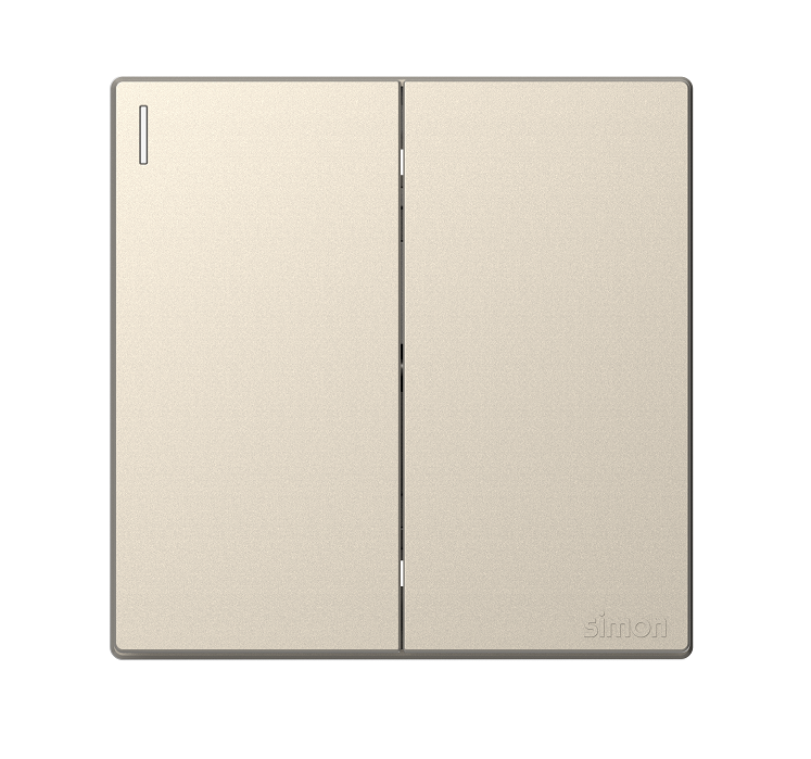 S6- Bộ Công tắc đôi, 2 chiều (Champagne) Simon 581022-46 Màu sâm panh