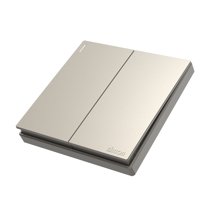 S6- Bộ Công tắc đôi, 2 chiều (Champagne) Simon 581022-46 Màu sâm panh