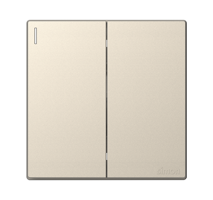 S6- Bộ Công tắc trung gian đôi (Champagne) Simon 581046-46 Màu sâm panh