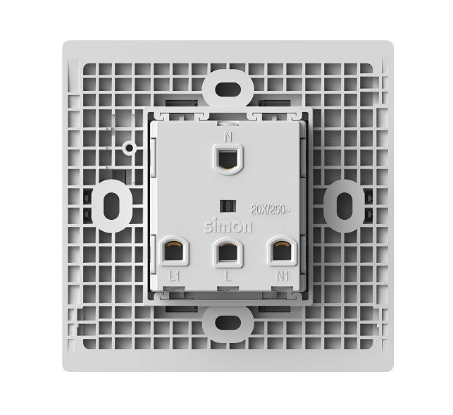 Module công tắc 20A 1 chiều màu trắng Simon Series S6 582023 lắp chuẩn đế vuông
