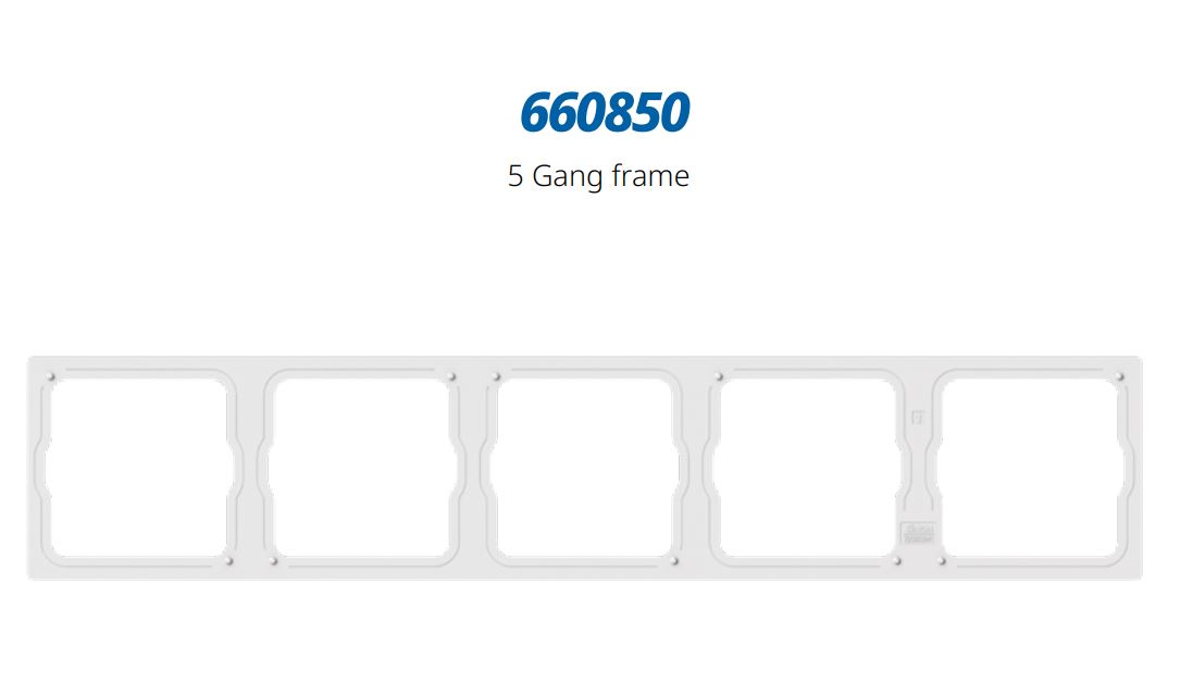 Module khung năm màu Trắng Simon M7 660850 đế vuông (Multi gang)
