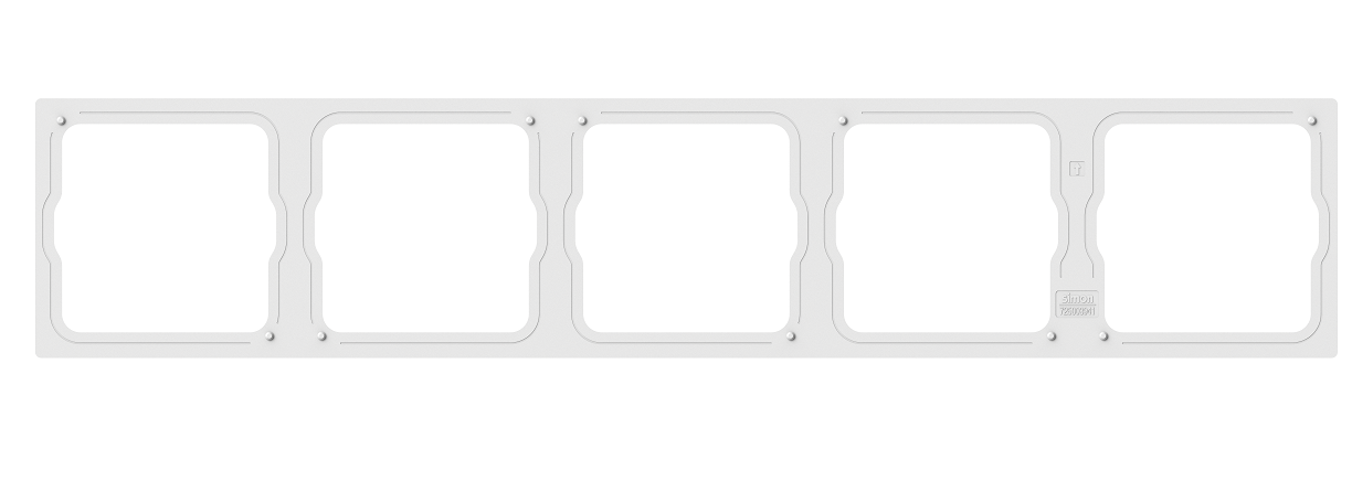 Module khung năm màu Trắng Simon M7 660850 đế vuông (Multi gang)