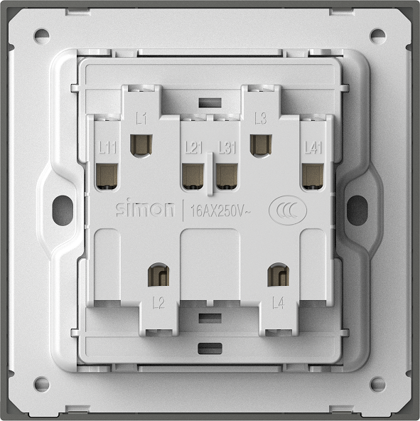 M7 Metal- Bộ công tắc bốn 2 chiều (Frosted Sliver) Simon 661042M-2A