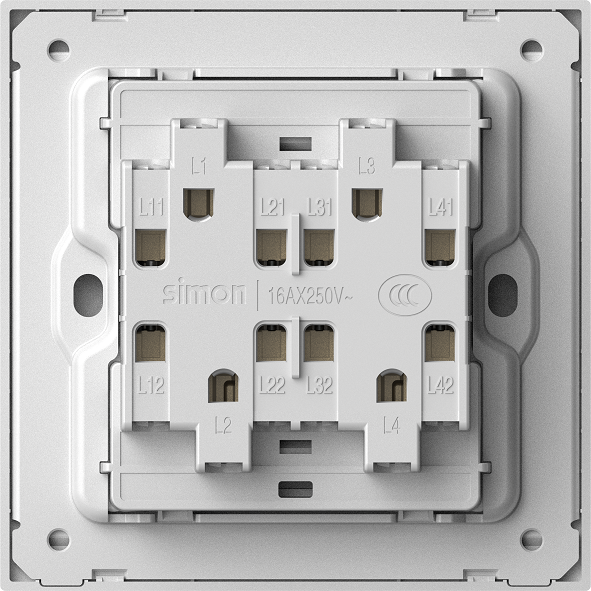 M7 Gem- Bộ công tắc trung gian đôi (Diamond White) Simon 661046G-4F