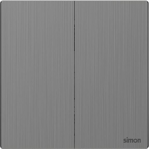 M7 Metal- Bộ công tắc trung gian đôi (Brushed Grey) Simon 661046M-2B
