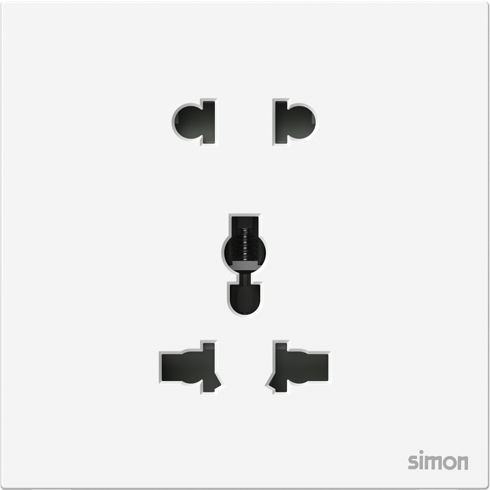 Module Ổ cắm đôi đa năng và 2 chấu Màu Trắng Simon M7 661080 đế vuông