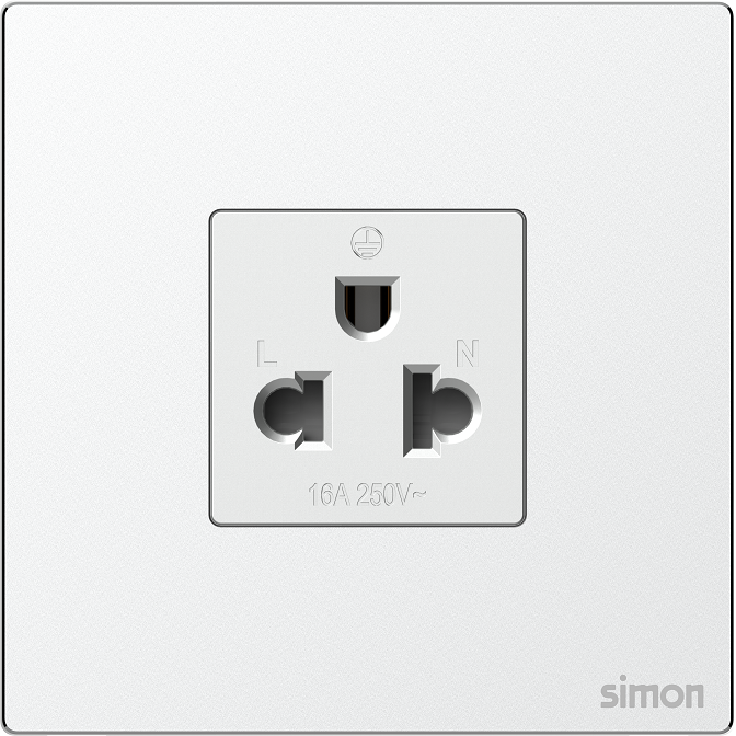 M7 Metal- Bộ ổ cắm đơn 3 chấu (Frosted Sliver) Simon 661087M-2A