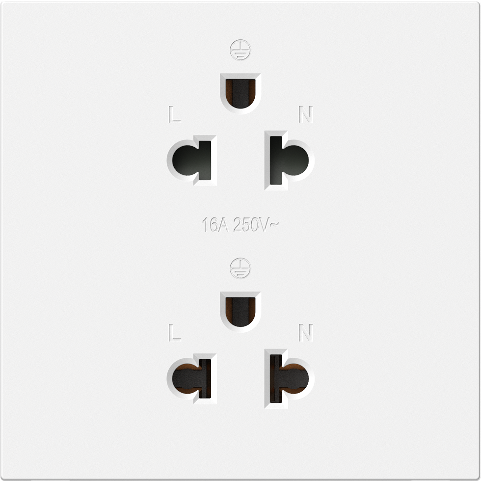 Module Ổ cắm đôi 3 chấu chuẩn Âu Mỹ 16A/220V màu Trắng Simon M7 661287