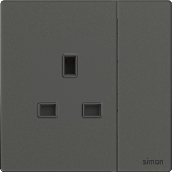 M7 Gem- Bộ ổ cắm kiểu anh 13A (Diamond Grey) Simon 661382G-4D