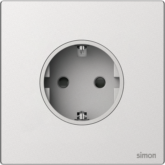 M7 Metal- Bộ ổ cắm Schuko (Frosted Sliver) Simon 661687M-2A