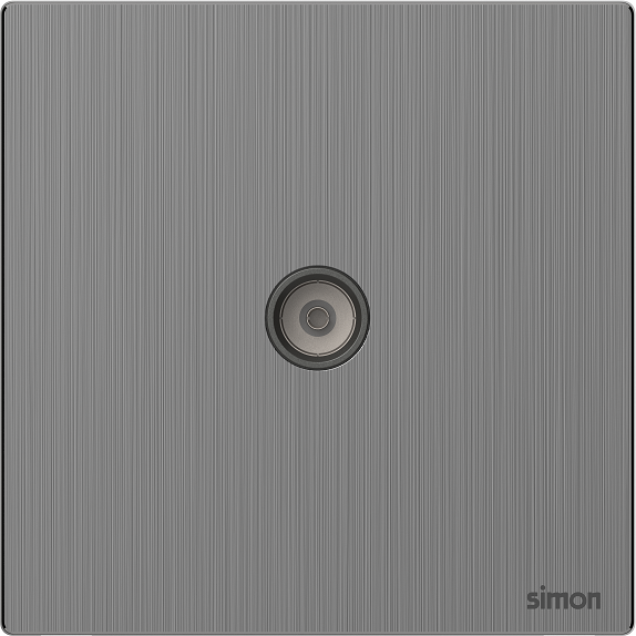 M7 Metal- Bộ ổ cắm TV (Brushed Grey) Simon 665111M-2B