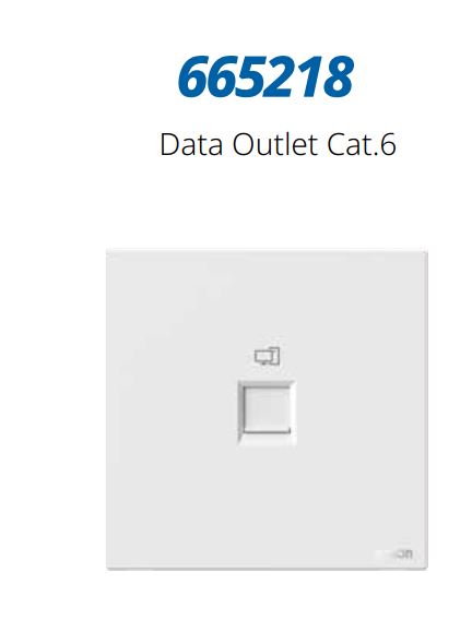 Module ổ cắm mạng Cat.6 RJ45 màu Trắng Simon M7 665218 đế vuông
