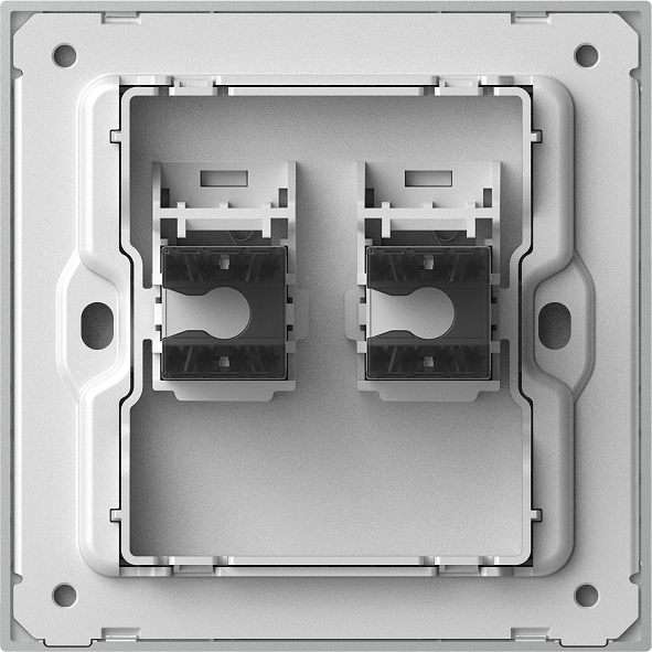 M7 Metal- Bộ ổ cắm mạng Cat6 đôi (Brushed Grey) Simon 665228M-2B