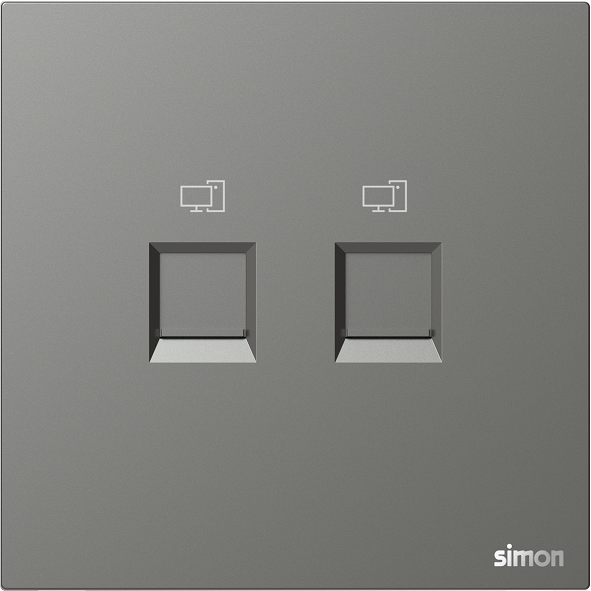 M7 AIR- Bộ ổ cắm mạng Cat6 đôi (Platinum Grey) Simon 665228-6Q