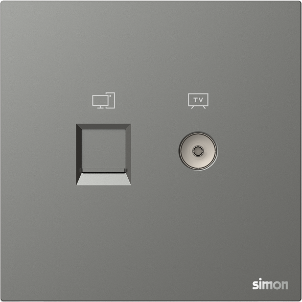 M7 AIR- Bộ ổ cắm TV+ mạng Cat6 (Platinum Grey) Simon 665302-6Q