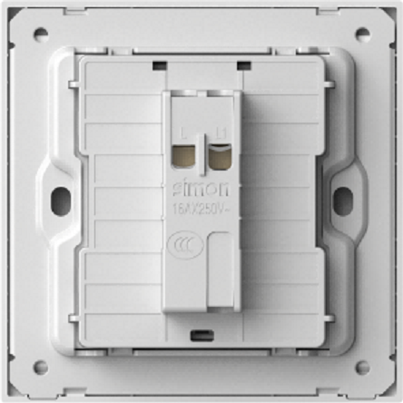 Bộ nút bấm chuông cửa màu xám mặt kim loại Simon M7 666301M-2B lắp đế vuông