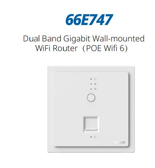 Module ổ cắm tường phát WIFI POE wifi 6 màu Trắng Simon M7 66E747