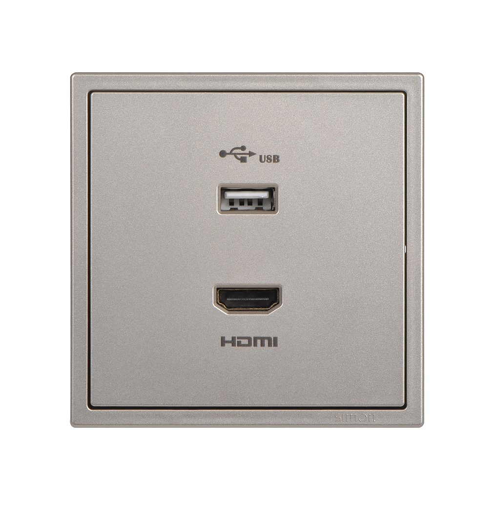 Module ổ cắm USB và HDMI Simon I7 700494-46 màu Sâm panh