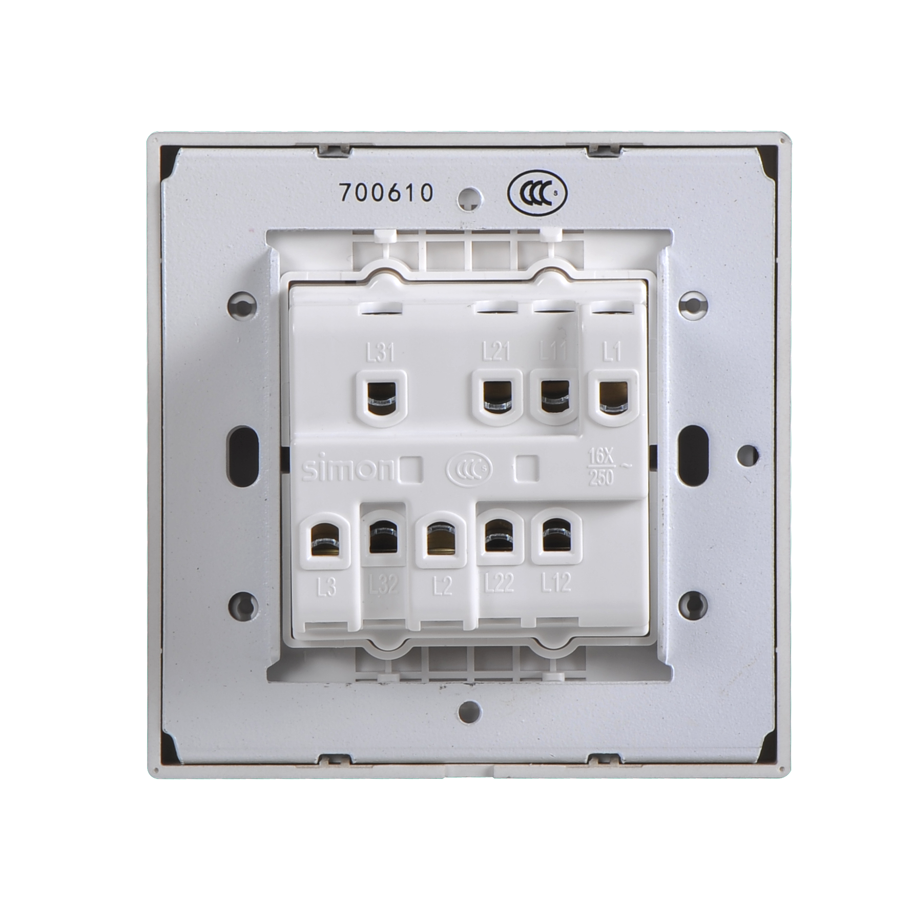 Công tắc ba 2 chiều màu sâm panh Simon I7 701032-46 chuẩn đế vuông