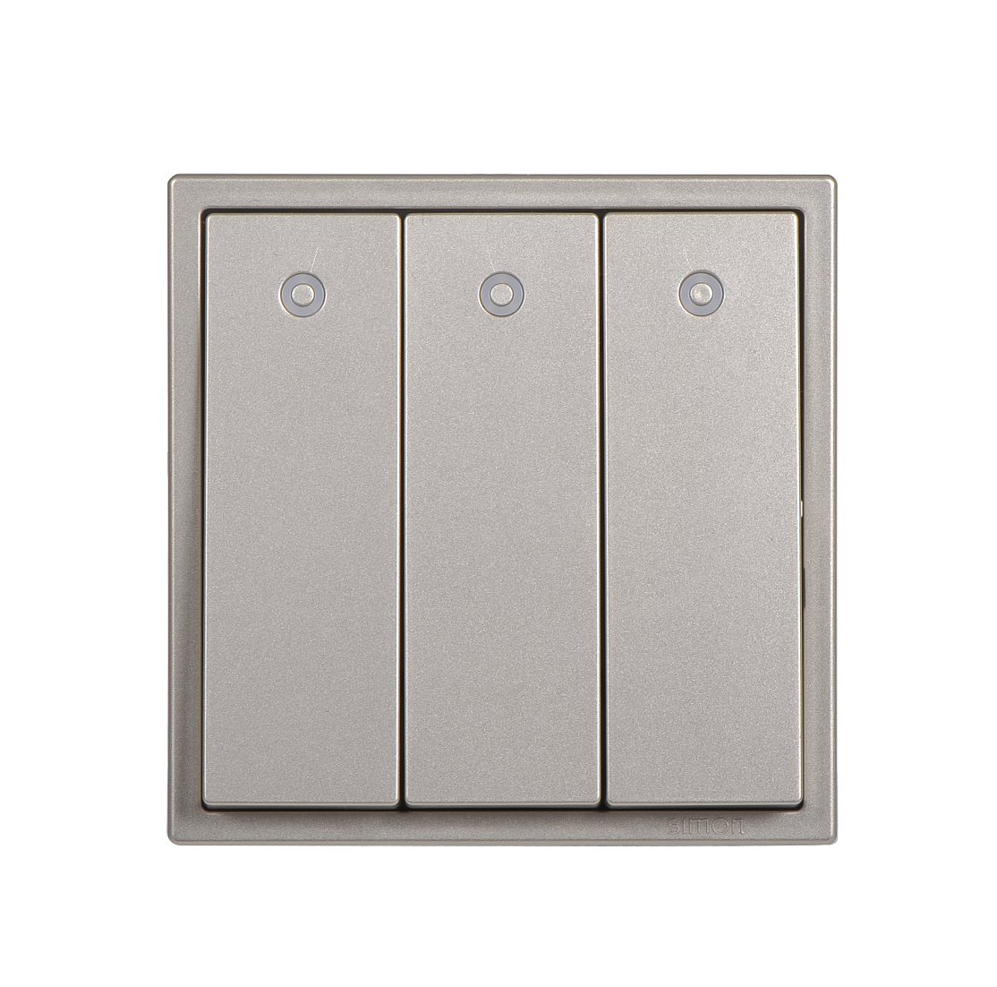 Công tắc ba 2 chiều có đèn LED Simon I7 701034-46 màu sâm panh đế vuông