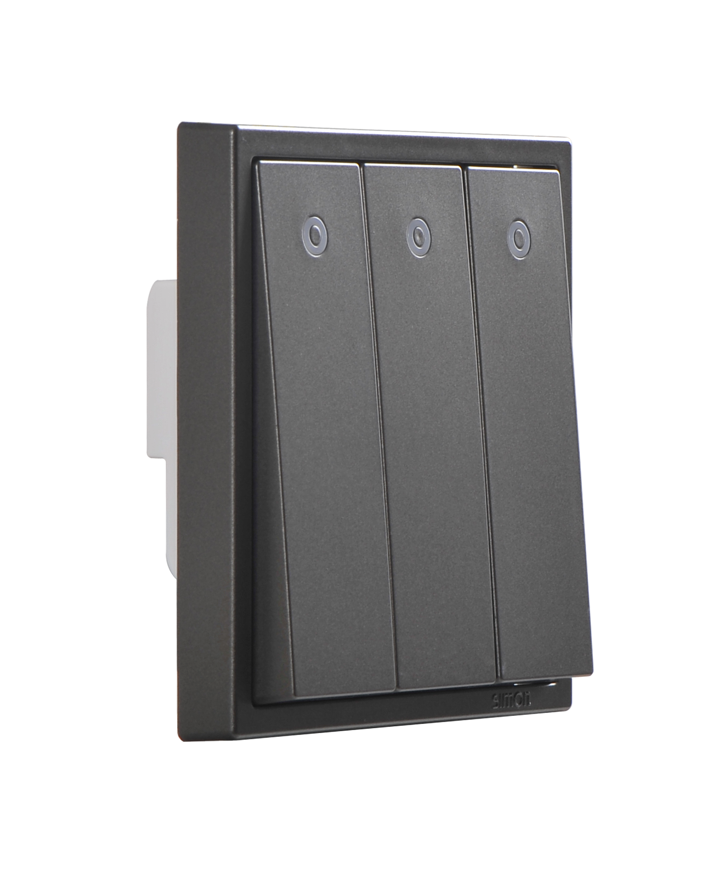 Công tắc ba 1 chiều có đèn LED Simon I7 701033-61 màu xám đế vuông