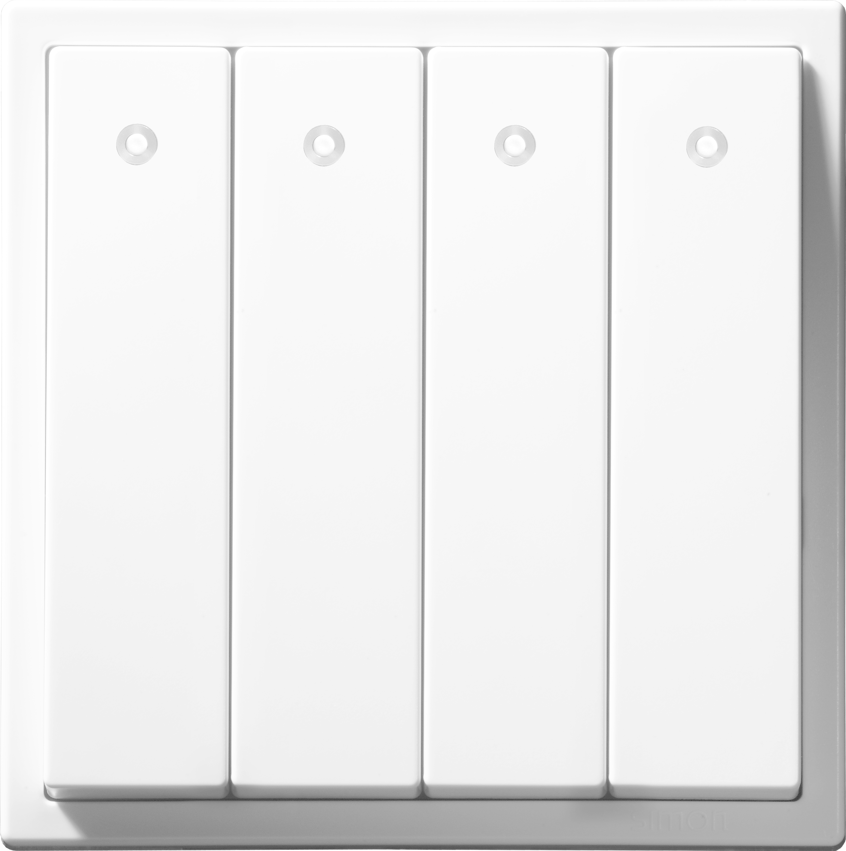 Công tắc bốn 1 chiều có đèn LED Simon I7 701043 lắp đế vuông